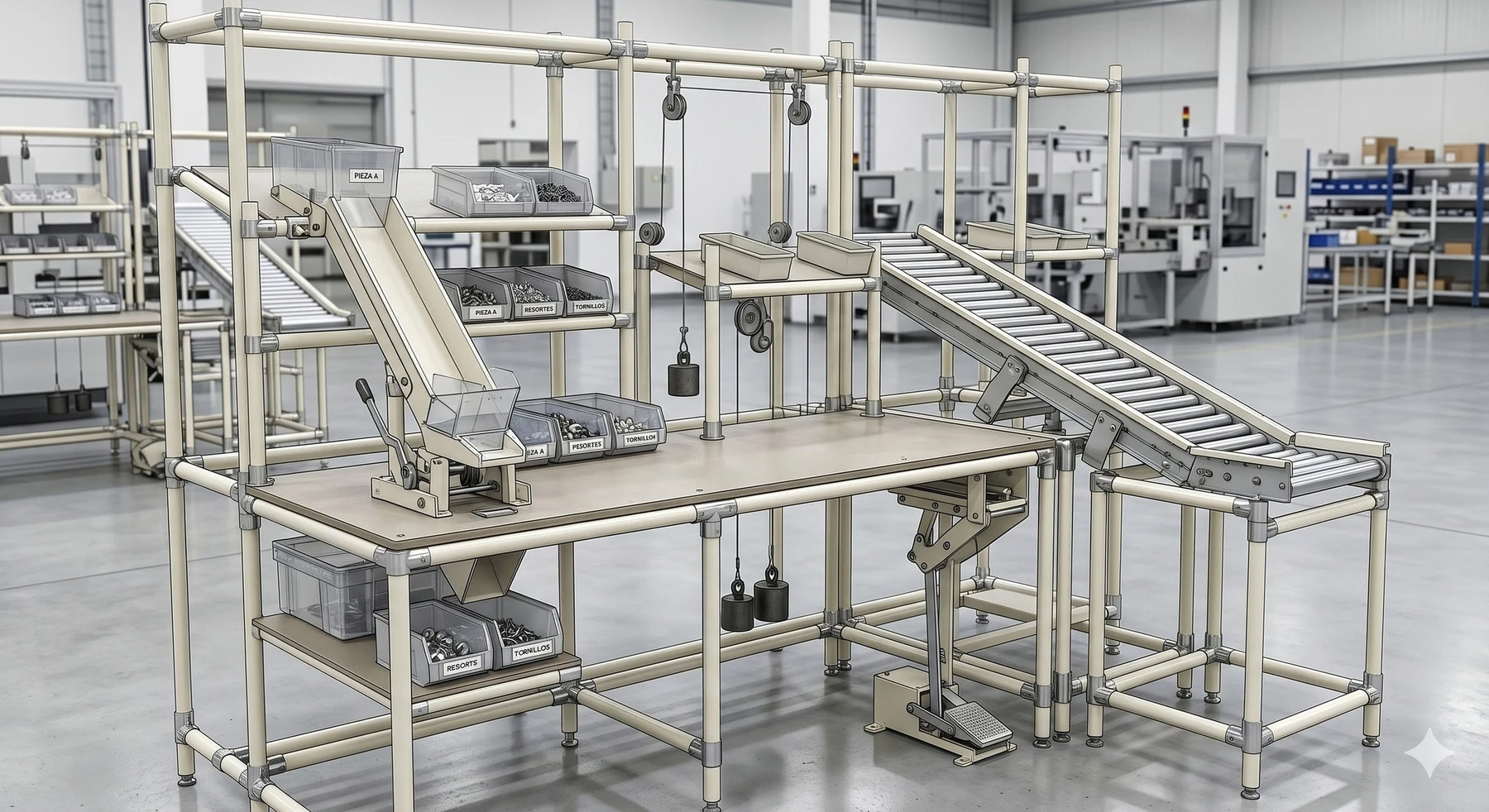 Flujo de materiales — imagen de la presentación de ALUTEKNIA